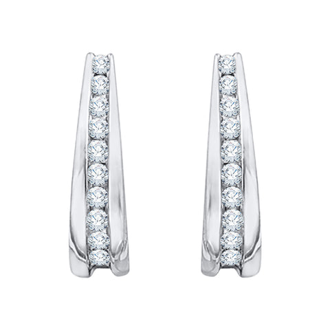 KATARINA Diamond J-Hoop Earrings (1/2 cttw)