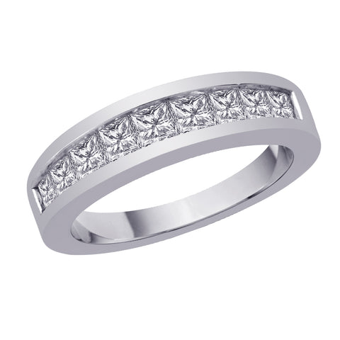 KATARINA Channel Set Princess Cut Diamond Wedding Band (1 cttw)