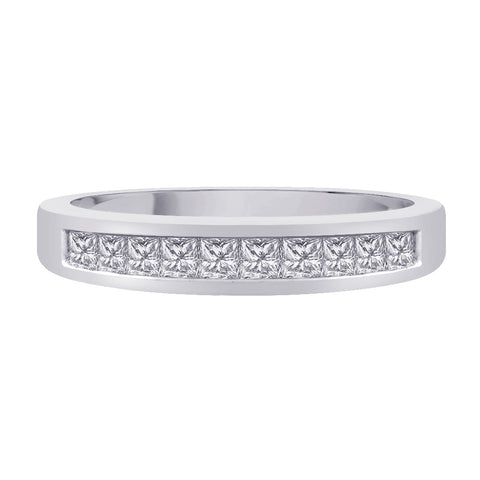 KATARINA Channel Set Princess Cut Diamond Wedding Band (1 cttw GH, I1/I2)