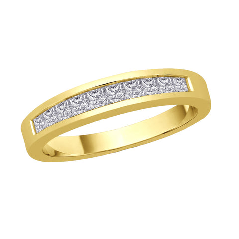 KATARINA Channel Set Princess Cut Diamond Wedding Band (1/2 cttw)