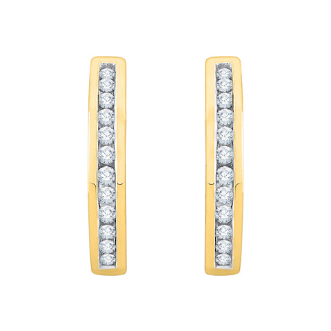KATARINA 1/4 cttw Diamond Huggie Earrings