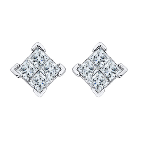 KATARINA Princess Cut Diamond Earrings (1/2 cttw)
