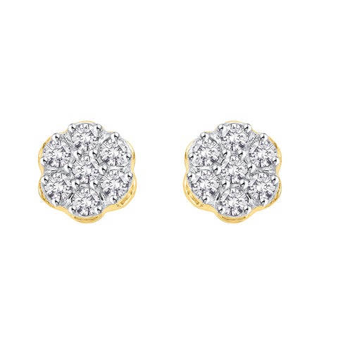 KATARINA Diamond Floral Cluster Earrings (1/4 cttw)