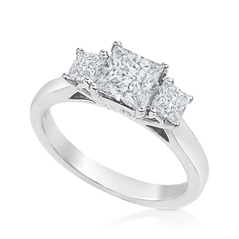 3 Diamond Princess Cut Anniversary Band (1/2 cttw)