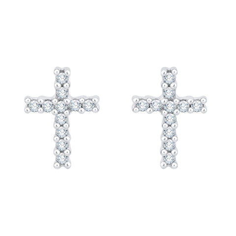 KATARINA Diamond Cross Earrings (1/4 cttw)