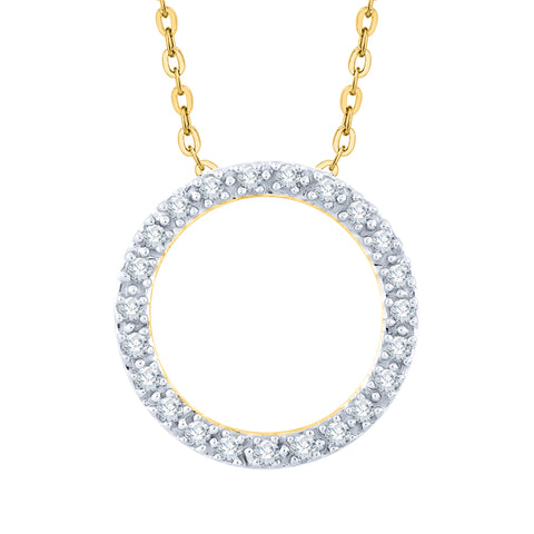 KATARINA Diamond Circle Pendant Necklace (1/5 cttw)