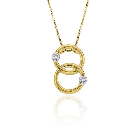 KATARINA Diamond Interlock Pendant Necklace (1/6 cttw)
