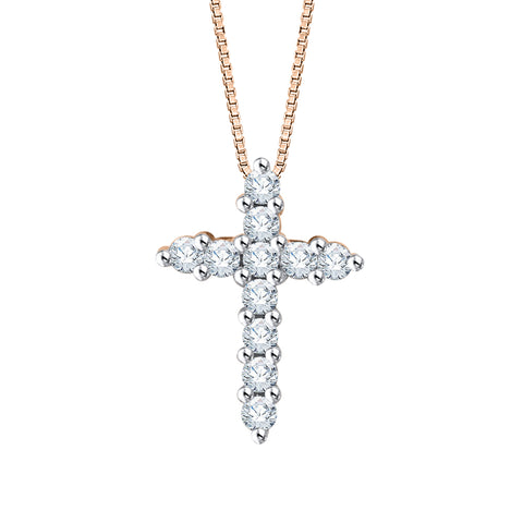 KATARINA Diamond Cross Pendant Necklace (1/4 cttw)