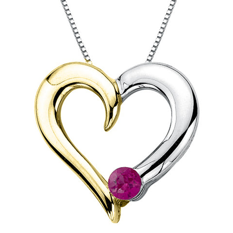 KATARINA Ruby Heart Jewelry Set (1/4 cttw)