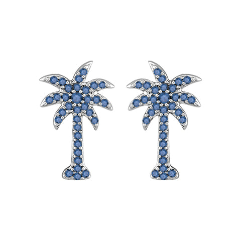 KATARINA Blue Diamond Palm Tree Jewelry Set