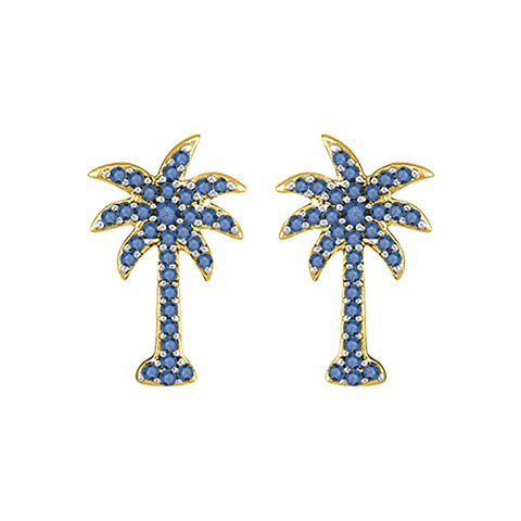 KATARINA Blue Diamond Palm Tree Jewelry Set