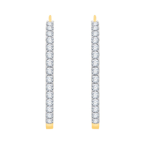 KATARINA 1/4 cttw Diamond Hoop Earrings