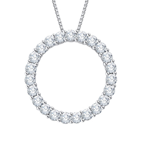 KATARINA Diamond Circle Pendant Necklace (1 cttw)