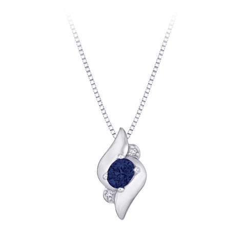 KATARINA Diamond and 7/8 ct. Sapphire Fashion Jewelry Set