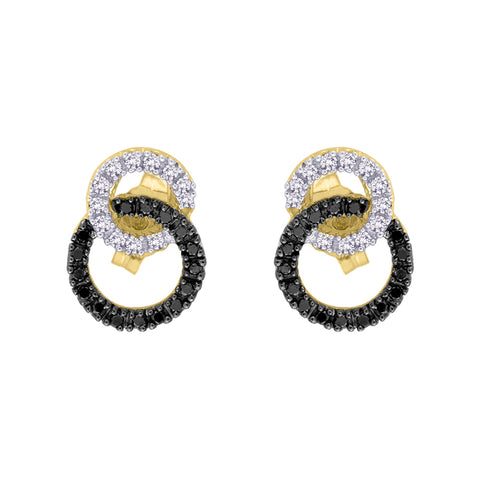 KATARINA Black and White Diamond Circle Jewelry Set