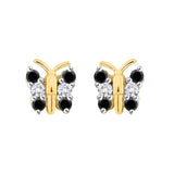 14K Yellow Gold~Black and White Diamond, 10K Yellow Gold~Black and White Diamond
