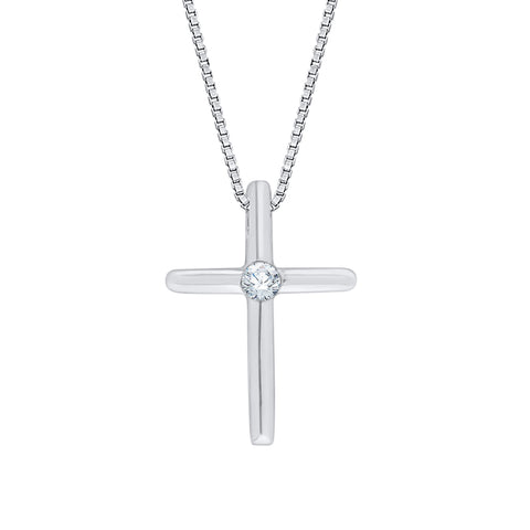 KATARINA Diamond Cross Pendant Necklace (1/10 cttw)