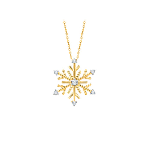 KATARINA Diamond Snowflake Pendant Necklace (1/10 Cttw)