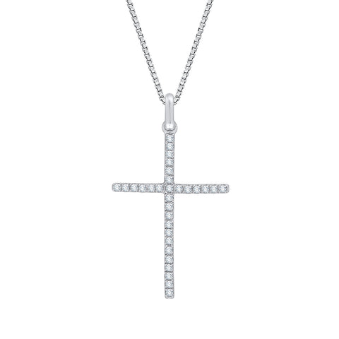 KATARINA Diamond Cross Pendant Necklace (1/5 cttw)