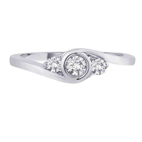 KATARINA 3 Diamond Promise Ring (1/3 cttw GH, I1)