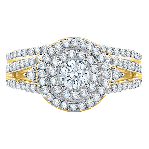 KATARINA Halo Diamond Engagement Set (1 1/4 cttw)