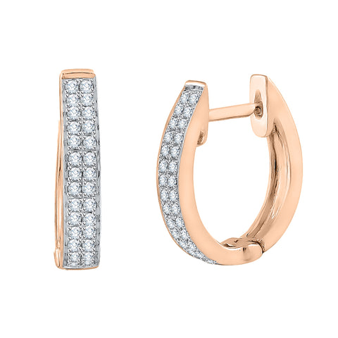 KATARINA Two Row Diamond Huggie Earrings (1/5 cttw)