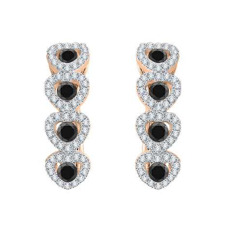 KATARINA Black and White Diamond Fashion Earrings (7/8 cttw)