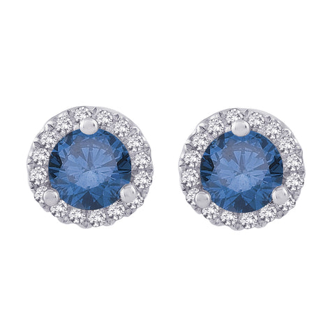 KATARINA Center Diamond Halo Earrings (1/2 cttw GH, I2/I3)