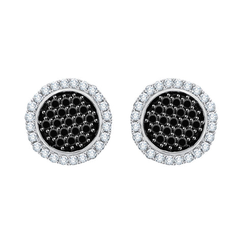 KATARINA Black and White Diamond Fashion Earrings (3/8 cttw)