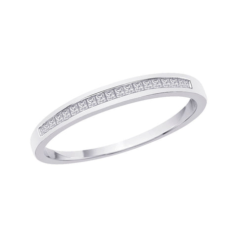 KATARINA Princess Cut Diamond Wedding Band (1/10 cttw, HI, I1)