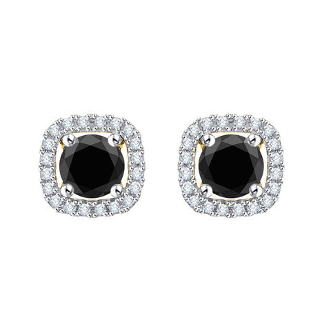 KATARINA Black and White Diamond Earrings (1 7/8 cttw)