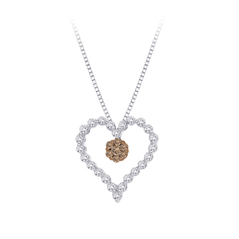 KATARINA Diamond Heart Pendant Necklace (1/5 cttw JK, SI2/I1)