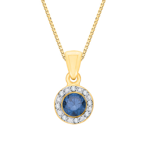KATARINA Diamond Halo Pendant Necklace (1/3 cttw GH, I2/I3)