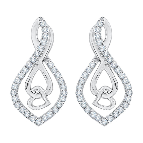 KATARINA Diamond Infinity Heart Earrings (1/4 cttw)