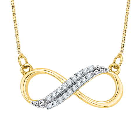 KATARINA Two Row Infinity Diamond Pendant Necklace (1/20 cttw GH, I2/I3)