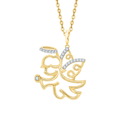 KATARINA Angel Diamond Pendant Necklace (1/10 cttw)