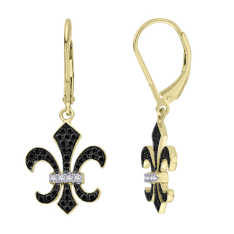 Lever Back Black and White Diamond