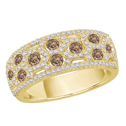 KATARINA Brown and White Diamond Fashion Ring (7/8 cttw)