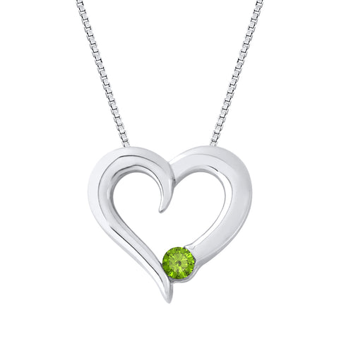 KATARINA 1/6 cttw Gemstone Heart Necklace