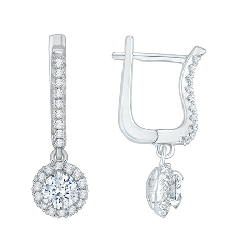 KATARINA Round Brilliant Cut Diamond Fashion Earrings (3/4 cttw GH, SI2)