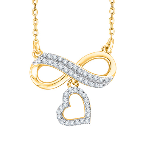 KATARINA Diamond Infinity Heart Pendant Necklace (1/5 cttw JK, SI2/I1)