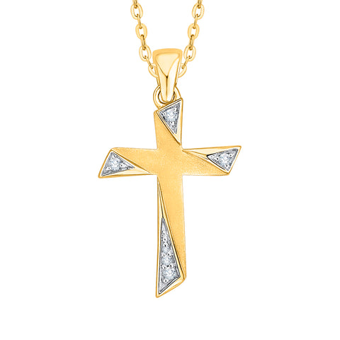 KATARINA Diamond Cross Pendant Necklace (1/20 cttw)