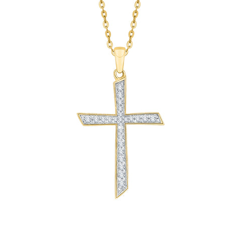 KATARINA Diamond Cross Pendant Necklace (1/4 cttw)