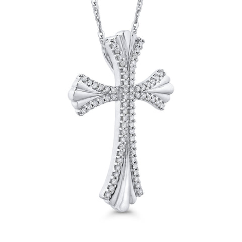 KATARINA Diamond Cross Pendant Necklace (1/5 cttw)