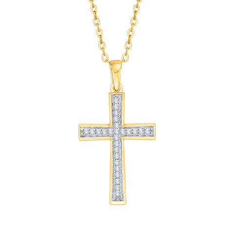 KATARINA Diamond Cross Pendant Necklace (1/10 cttw)