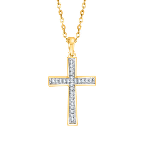 KATARINA Diamond Cross Pendant Necklace (1/6 cttw)