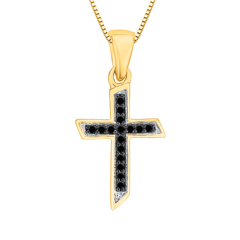KATARINA Diamond Cross Pendant Necklace (1/20 cttw)