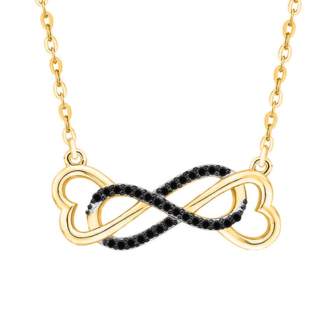 KATARINA Heart Shaped Infinity Diamond Pendant Necklace (1/6 cttw)