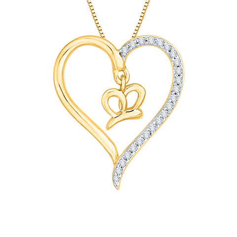 KATARINA Diamond Heart Pendant Necklace (1/10 cttw)