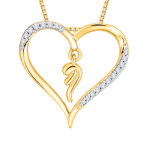 KATARINA Diamond Heart Pendant Necklace (1/10 cttw)